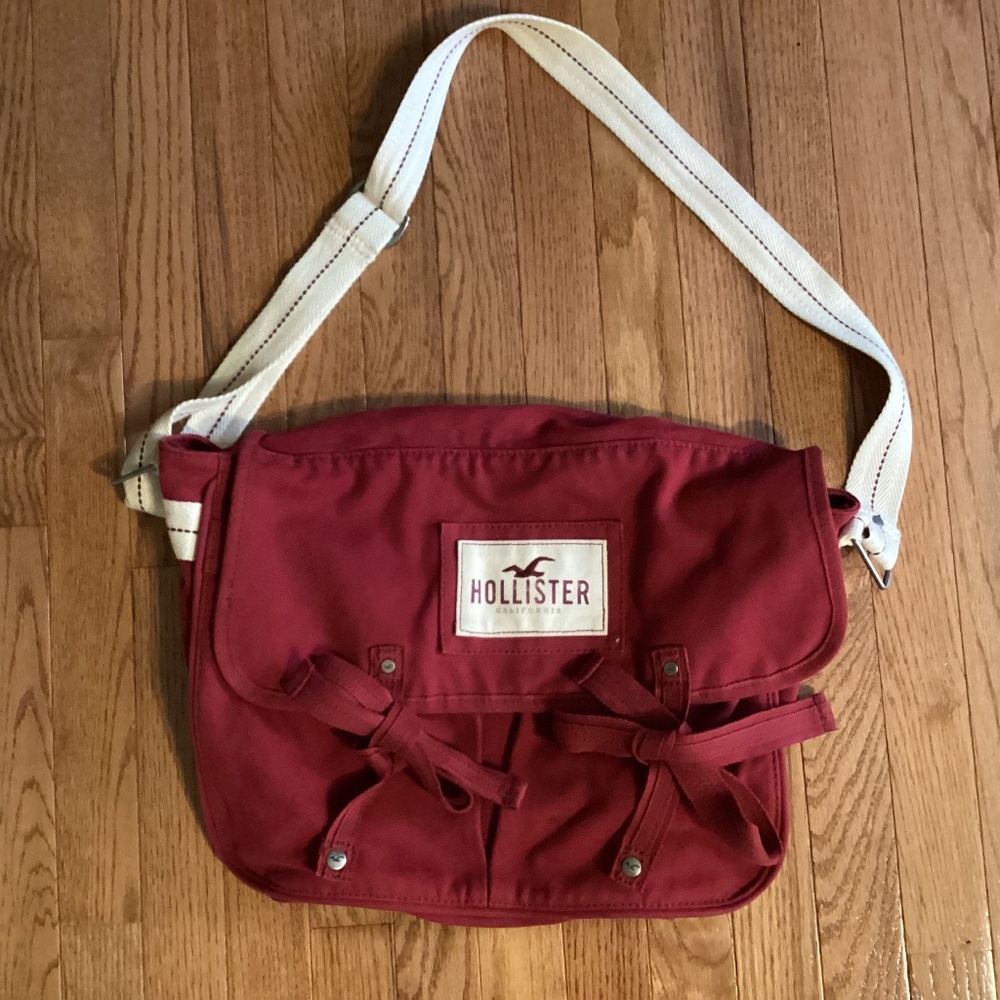Hollister California Red Book Cotton Canvas Messenger Bag Vintage